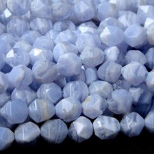 Natural Chalcedony Blue Lace Agate A Star Cut Faceted 5MM 7MM Loose Beads D140 