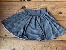 matilda jane girls size 12 Hello Lovely Dozens of Dots Gray Skirt