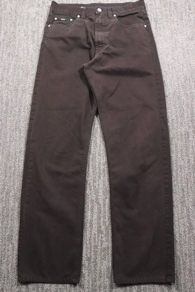 Pantalones de mezclilla Hugo Boss Alabama calce recto tiro medio sarga terciopelo marrón para hombre 32x32 Foto 2 de 4