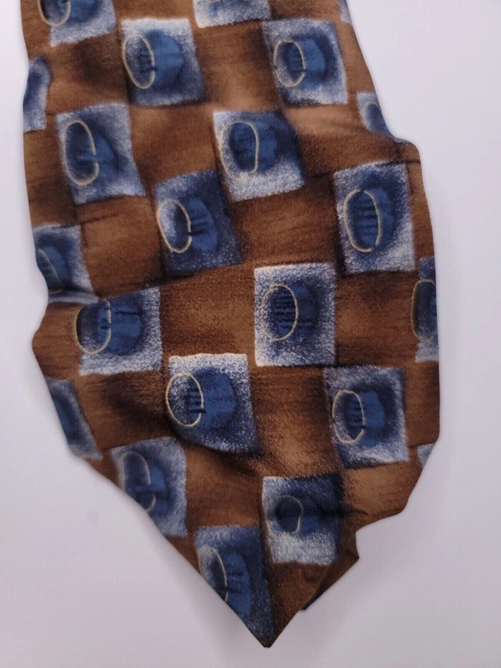 J Ferrar Mens Formal Necktie 59"Lx4"W Brown/Blue Neck Tie - Image 3 of 4