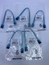 Lot of 5 Monoprice 6in SATA 6Gbps Cables UV Blue 8786 MSTA3-10BL