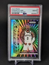 2023 Panini Prizm Damian Lillard Prizm Dominance Silver PSA 10 GEM MINT Slab!