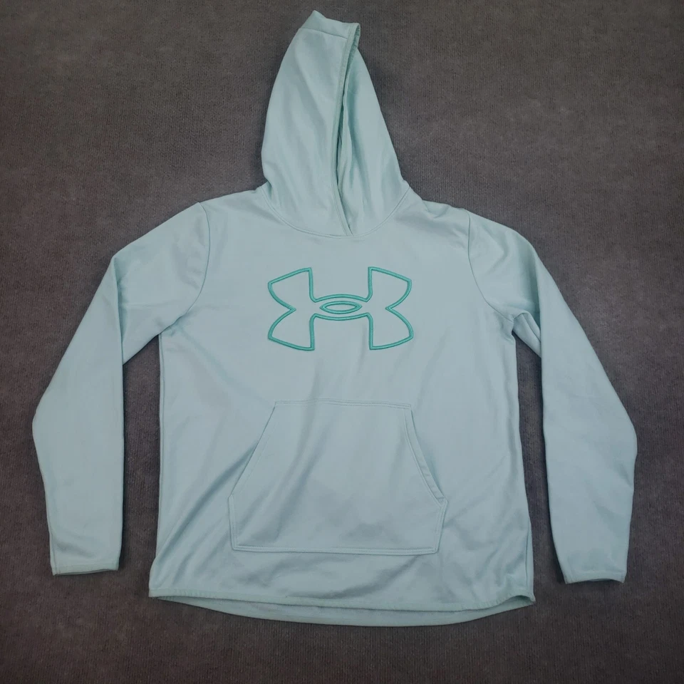 Sudadera con Capucha Under Armour Mujer Grande Azul Pullover Con Capucha Manga Larga Calce Suelto Foto 2 de 4