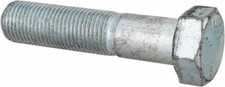 Grade 5 Steel Hex Cap Screws, 1/2"-20 Thread Diameter, Zinc Plated, Made in USA