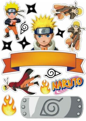 Naruto Essbar Fabel Sasuke Boruto Tortenaufleger Torte Geburstag + TEXT