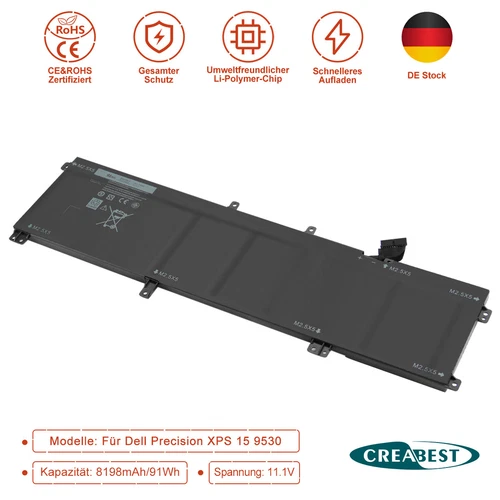 91Wh Laptop Akku Für Dell XPS 15 9530 Precision M3800 T0TRM 245RR 0H76MY 07D1WJ