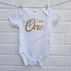 BABY GIRL'S FIRST BIRTHDAY BODYSUIT VEST BABYGROW GIFT 1ST PRESENT I AM ONE