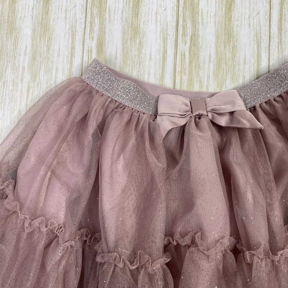H&M Girls Size 6X / 7 Mauve Tan Orange Sparkle Glitter Tulle Skirts Lot of Two - Image 3 of 4