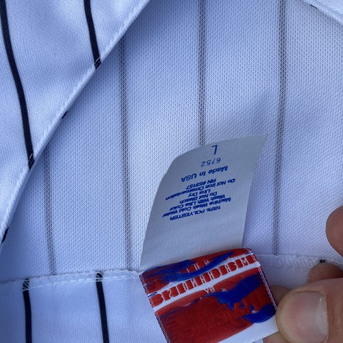Maglia baseball vintage NHL Philadelphia Flyers Majestic taglia L gessato come nuova - Foto 7 di 8