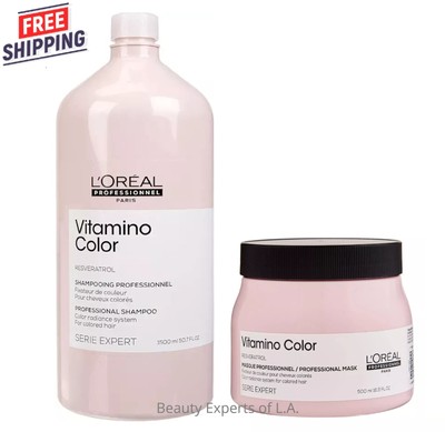 DUO  Loreal Serie Expert Vitamino Color Shampoo 1500ml & Mask 500ml