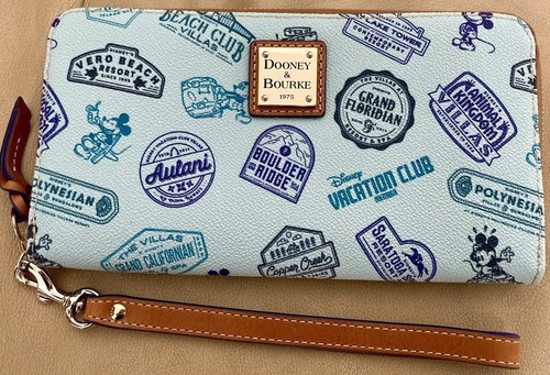 Dooney Bourke Blue Mickey Mouse Disney Parks Vacation Resort Travel Large Wallet