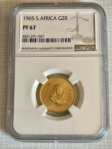 South Africa 1965 2 Rand Gold NGC PF67 Sku# 6094
