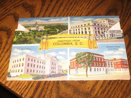 Antikes Souvenir von Columbia, South Carolina 18 Ansichten Postkartenmappe - Bild 2 von 6