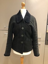 Jane Norris Black Sheepskin Jacket Size Small