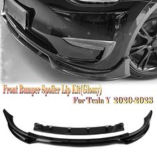 Gloss Black Front Spoiler Lip Splitter Kit For Tesla Model Y 2020-2023 4PCS