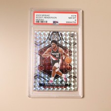 Scoot Henderson PSA 8 #216 2024 Panini Mosaic Mosaic Parallel Rookie RC NBA Card. rookie card picture