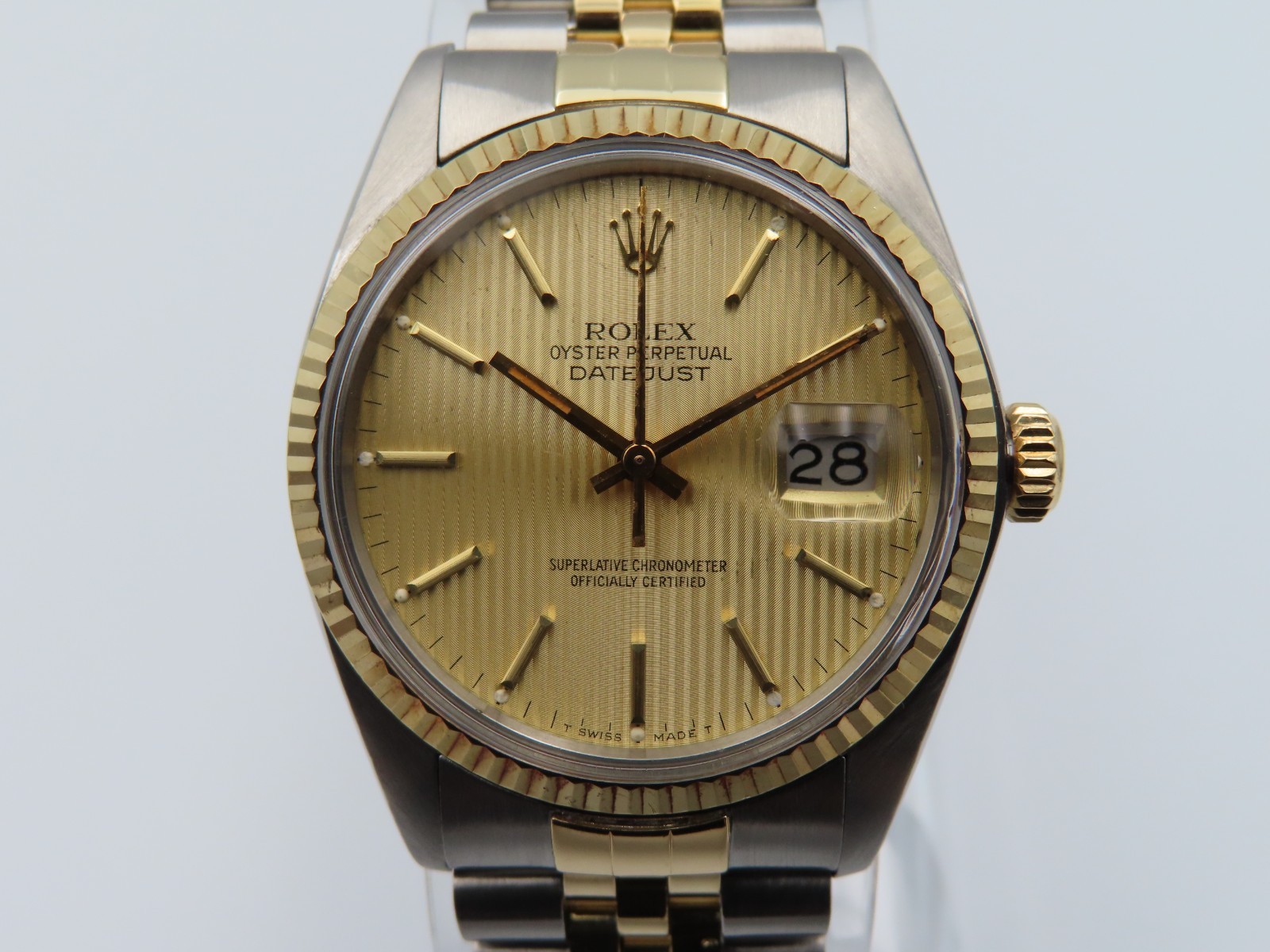 1979 Rolex Datejust 16013 Factory Tapestry Dial Plastic Crystal Quick Set Date