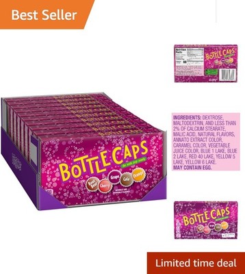 Classic Bottle Caps Candy - 5oz Candy Box Pack of 10 with Five Delicious Flavors