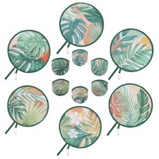 6 PCS 9.8" Handheld Fan Foldable for Women Round Folding Fan for Plants