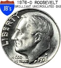1976-D Roosevelt Dime 10c - BRILLIANT UNCIRCULATED (BU)