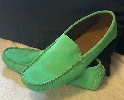 Todchice grüne LINUS Mokassins Car Shoes Noppen Gommino  Leder 47 / 13 Loafers