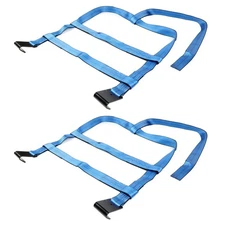 2Pcs For Tow Dolly Car Tire Basket Straps Wheel Net Set Flat Hook BLUE