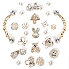 Bling Shoe Charms for Women, Sparkle Rhinestones Shoe Decoration Charms, Girly S
