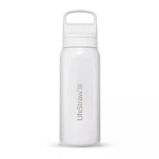 LifeStraw Go Series 24oz Stainless Steel Water Bottle with Filter - White