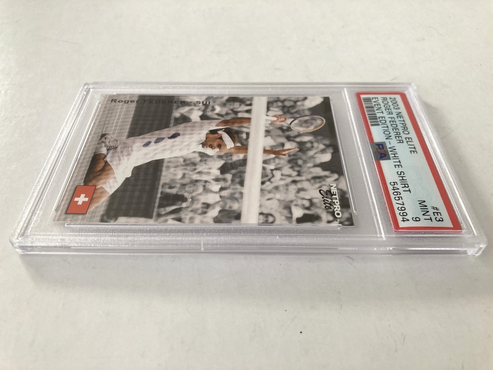 2003 NETPRO ELITE EVENT EDITION ROGER FEDERER #E3 SHORT PRINT RC PSA 9 view 4