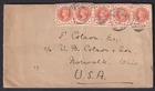 GB 1906 Cover 5times 1/2d Chelsea to Ohio / USA - QV late use