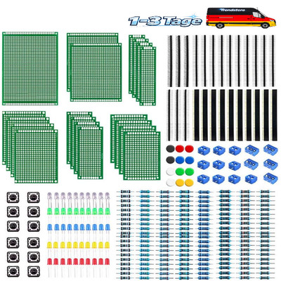 Doppelseitig PCB Board 6 Größen mit Elektronik Komponenten Kit, 2