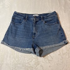 Abercrombie And Fitch The Mom Short High Rise Curve Love Size 32/14 Raw hem