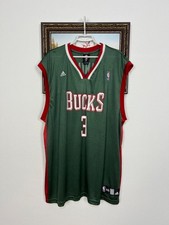 Vintage Adidas NBA Milwaukee Bucks Brandon Jennings Green Mens Jersey NBA Sz 2XL