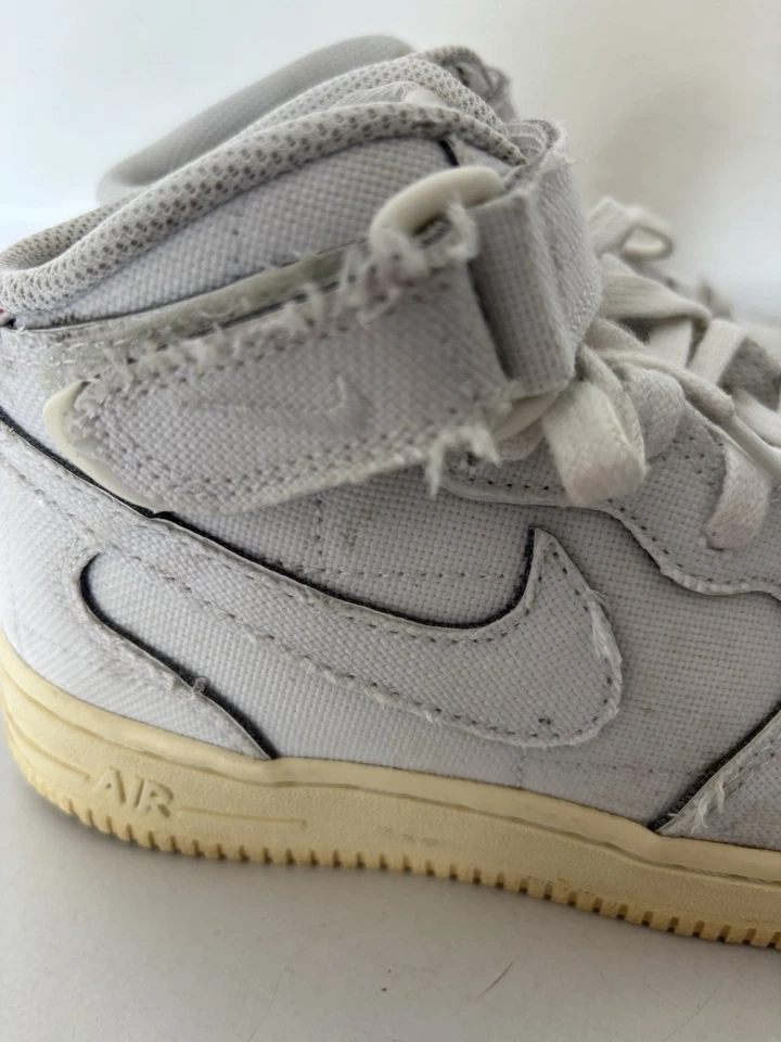 Nike High Top Air Force 1’s - Light Gray And Off White — Women’s Size 6 - Image 3 of 4