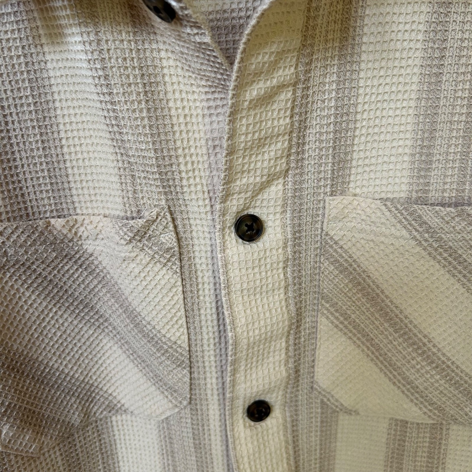 Plenum Studio Textured Button Down Top Mens Grey … - image 3