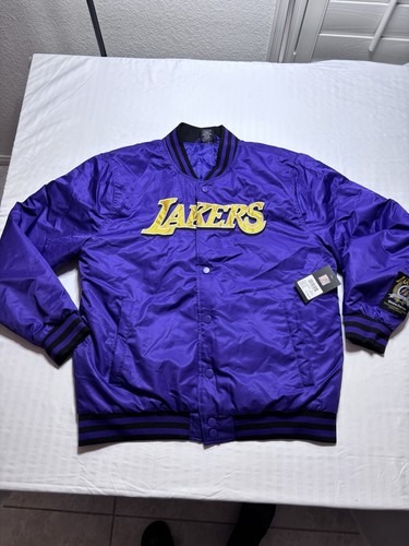 NBA Los Angeles Lakers Satin lila Bomber College Jacke Neu mit Etikett Herren Gr. Large - Bild 2 von 15