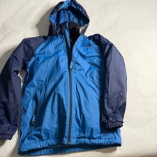 North Face Kids Blue Full Zip Hooded Fleece Rain Jacket DryVent Lightweight L