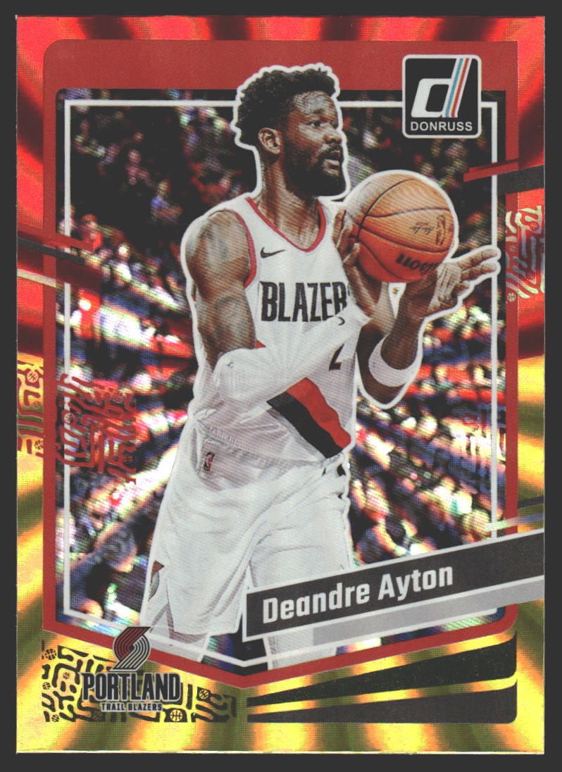 Deandre Ayton #72 2023-24 Donruss Red and Gold Laser Holo Portland Trail Blazers