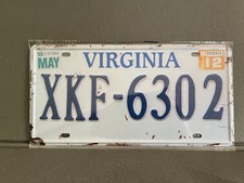 Targa metallica auto americana immatricolazione Virginia 15 x 30 cm