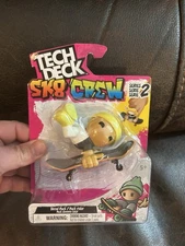 Spinmaster Tech Deck SK8 Crew Fingerboard w/Figure -SERIES 2 YELLOW BEANIE