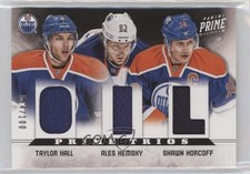 2012-13 Panini Prime Trios 64/100 Ales Hemsky Shawn Horcoff Taylor Hall #9 0c3
