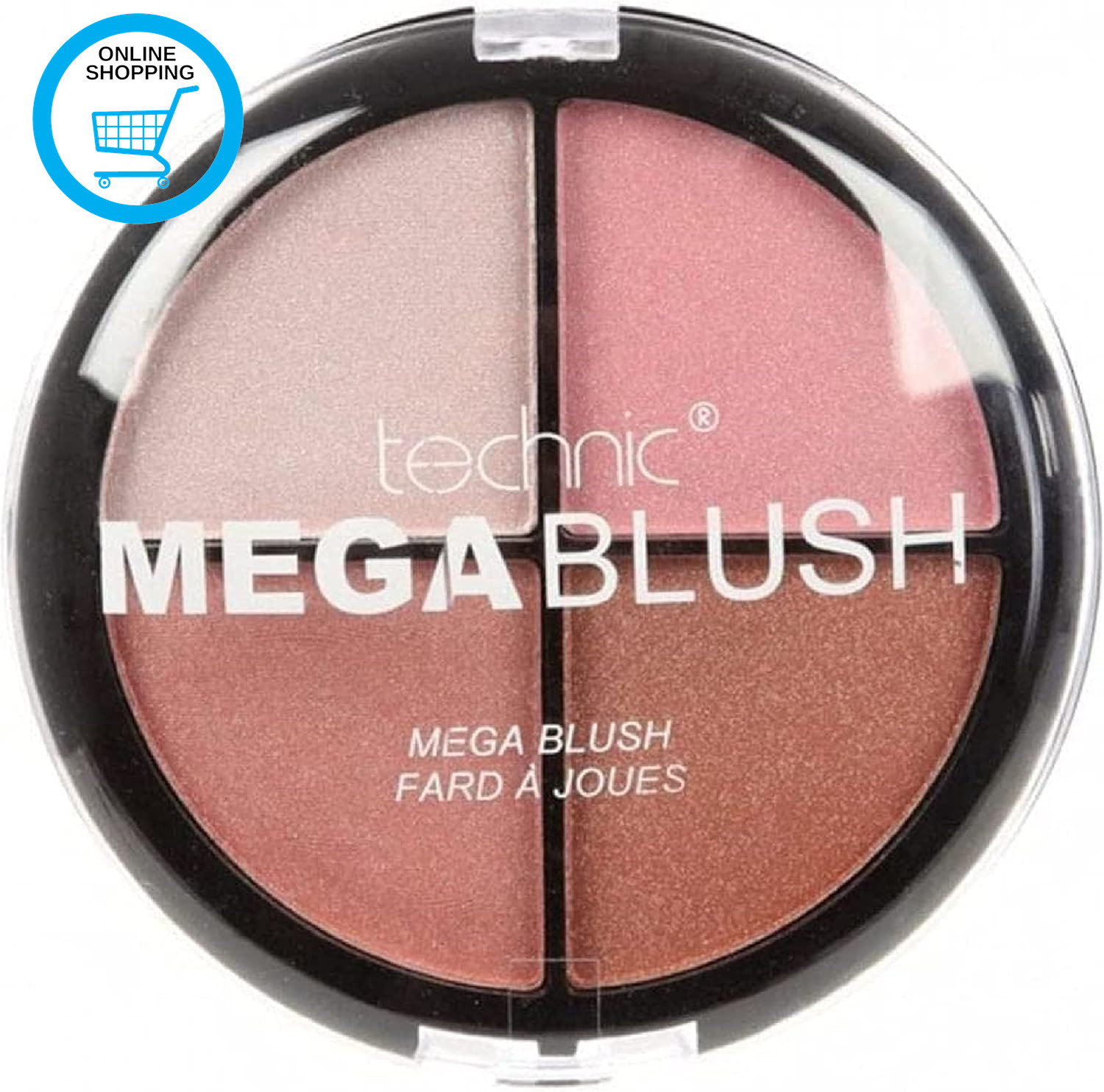 Mega Blush 4-In-1 Compact - 4 Buildable, Pressed Powder, Highly Pigmented Blushe