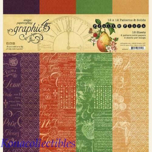 Graphic 45 Fruit & Flora Paper Pad 12x12 Solid for sale