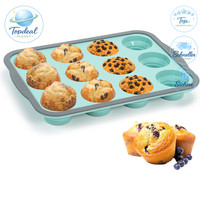 Muffin Backform Silikon Mit Metallrahmen Bpa-Frei 12Er Muffinform Muffinblech