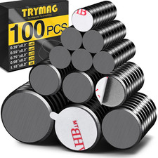 5 Different Sizes, 100Pcs Strong Ceramic Magnets with Adhesive Backing for Craft