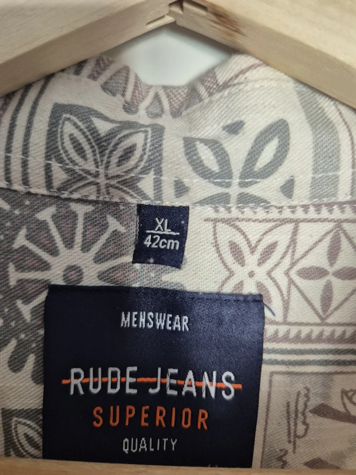 Mens 100% Cotton Rude Jeans Long Sleeve Shirt XL Excellent Condition - Image 4 of 4