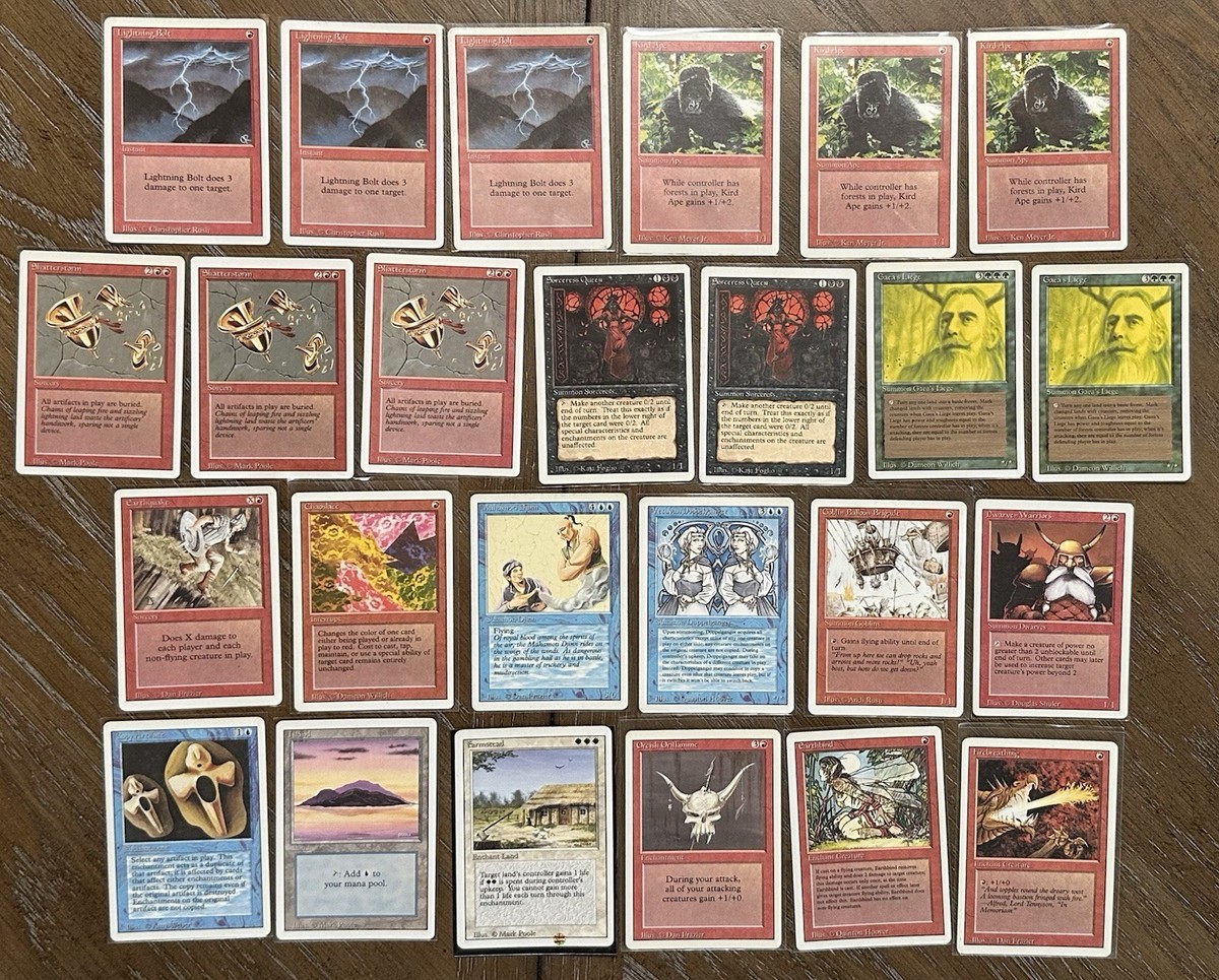 1994 mtg cards 1994 Magic: The Gathering - Revised - Vintage - w/Misprints - MTG - NM