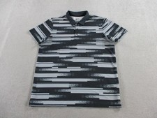 Nike Dri-FIT Polo Shirt Mens Large Black Gray Geometric Abstract Print Dri Fit