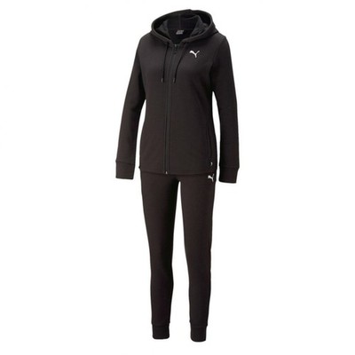 Puma Damen Trainingsanzug Classic Hooded Tracksuit Jogginganzug Schwarz Sport