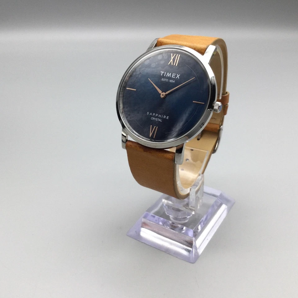 Reloj Timex Empera Cristal Zafiro Para Hombre 42mm Esfera Azul TWEG17401 Batería Nueva Foto 4 de 4